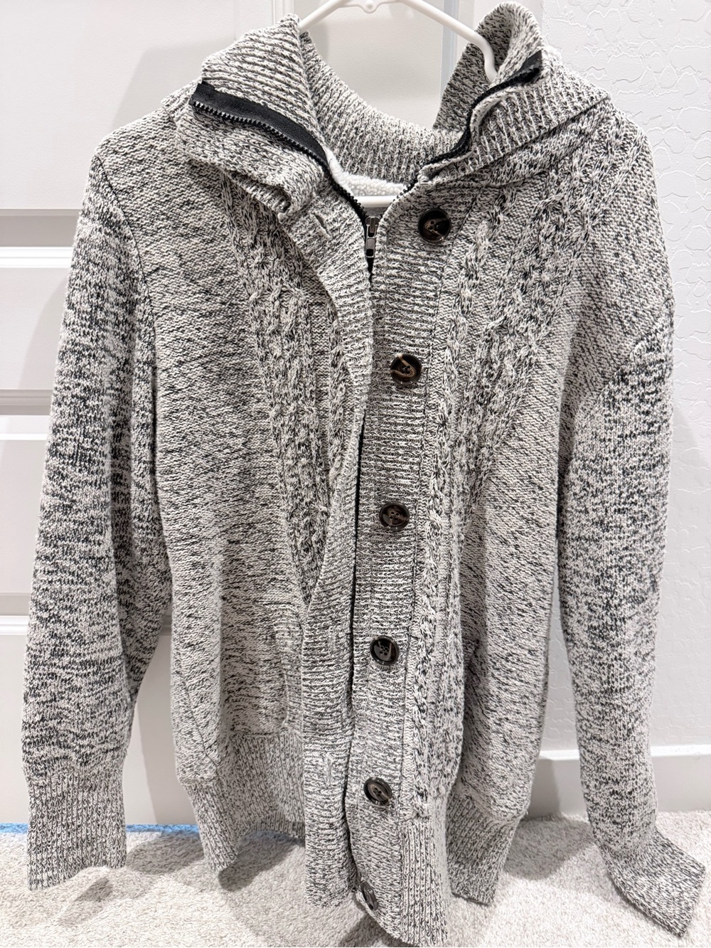 Women's Cardigan sweater hooded fleece lined